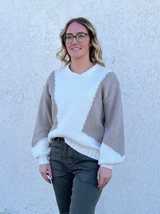 Colorblock Crewneck Sweater