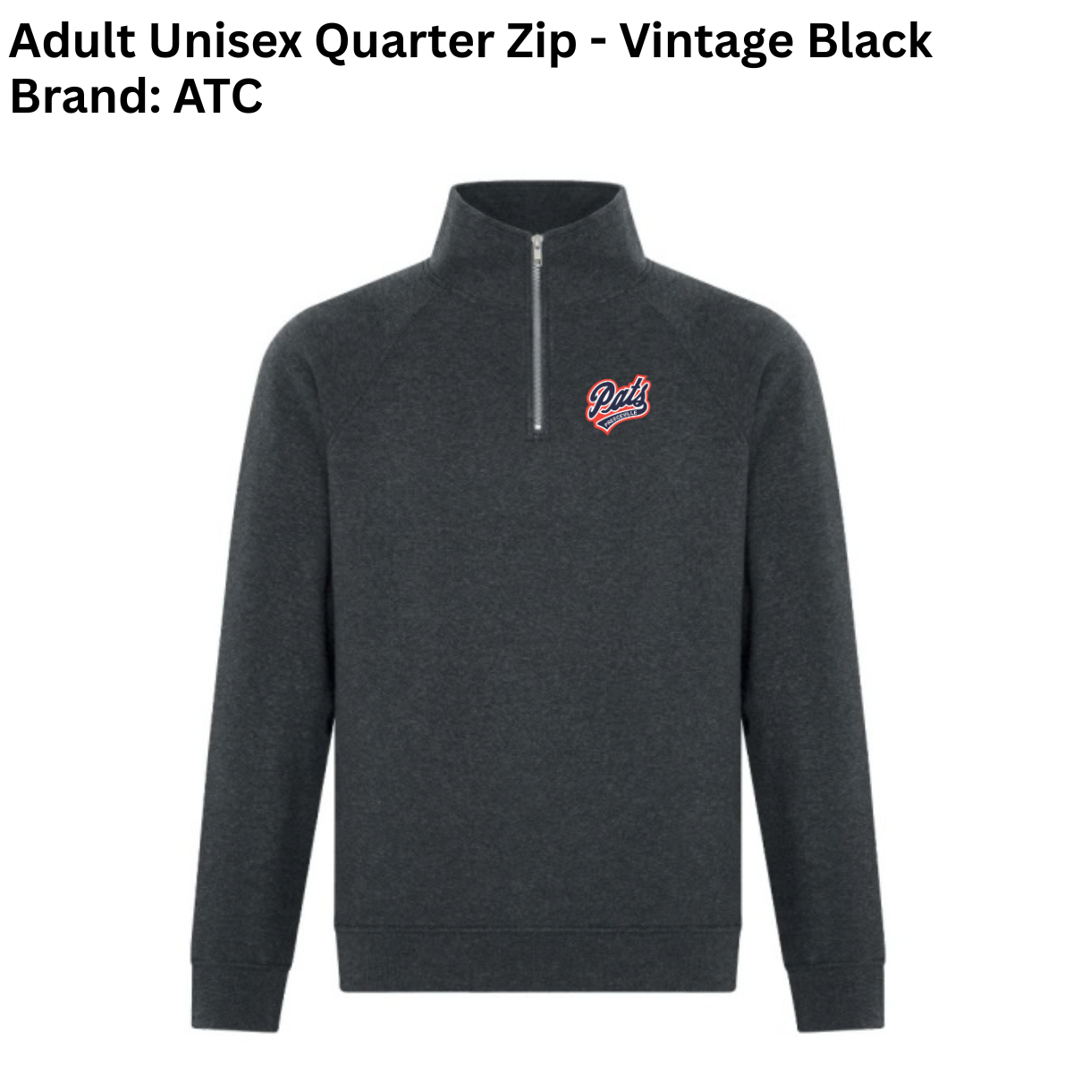 Adult Unisex Quarter Zip