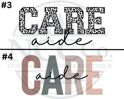 Care Aide - Centre Chest Designs