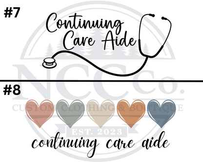 Care Aide - Centre Chest Designs