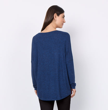 Biara Long Sleeve - Navy Melange