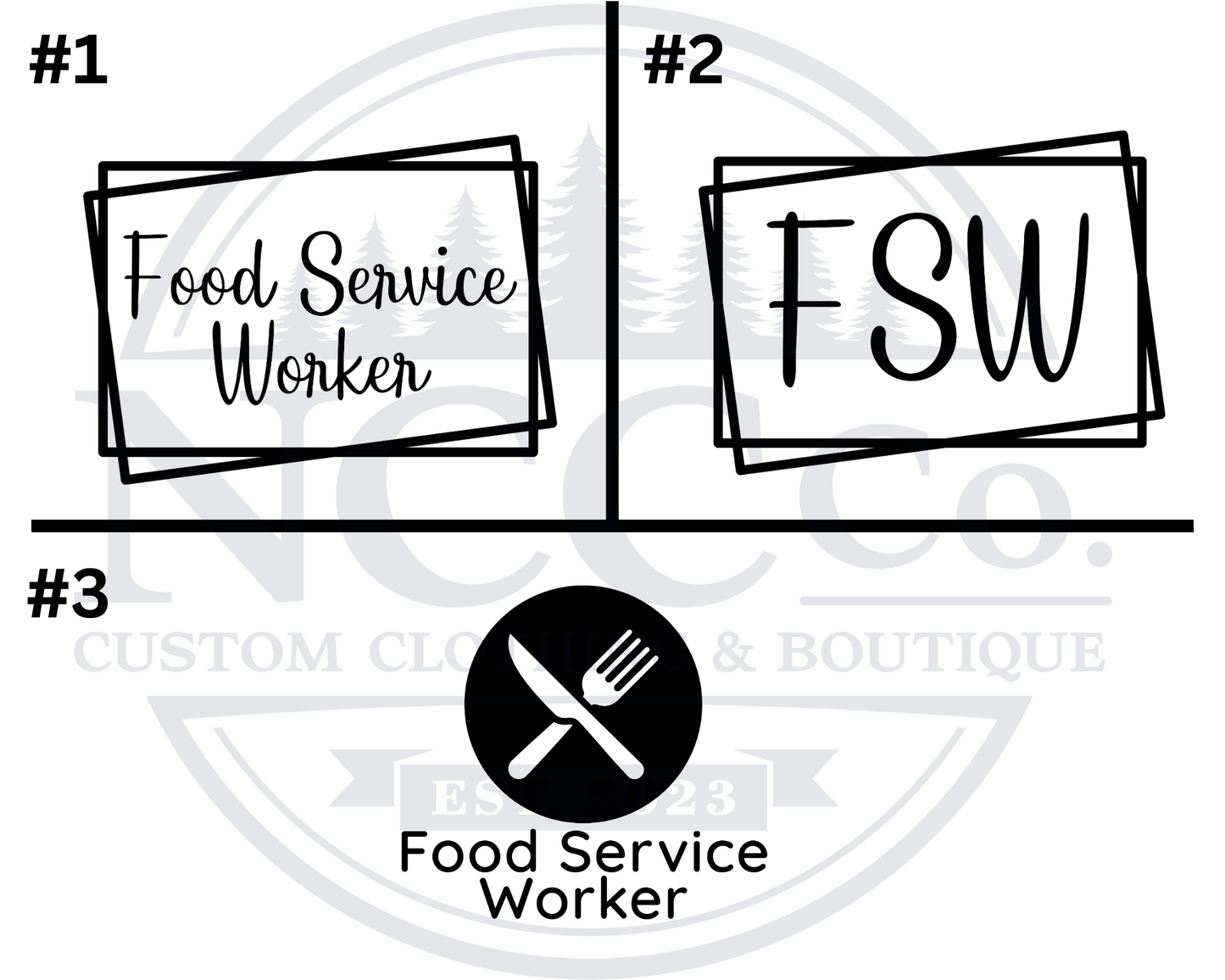 Food Service Worker - Left Chest Designs