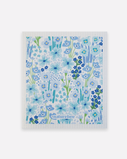 Sponge Cloth Floral Blue