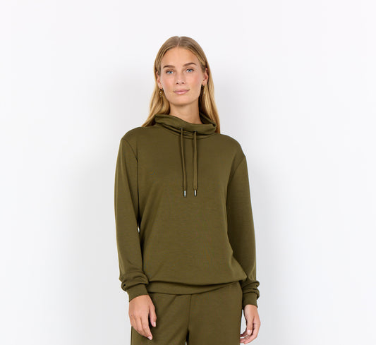 Banu Cowl Neck Lightweight Sweater - Dark Olive