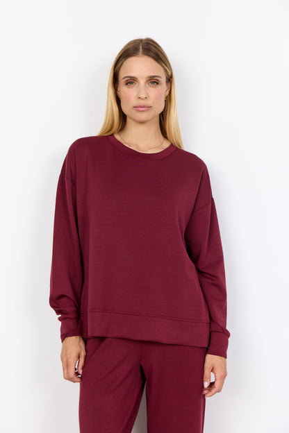 Banu Side Slit Long Sleeve - Dark Red