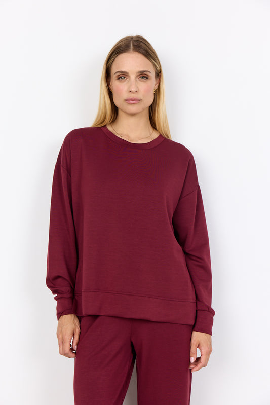Banu Side Slit Long Sleeve - Dark Red