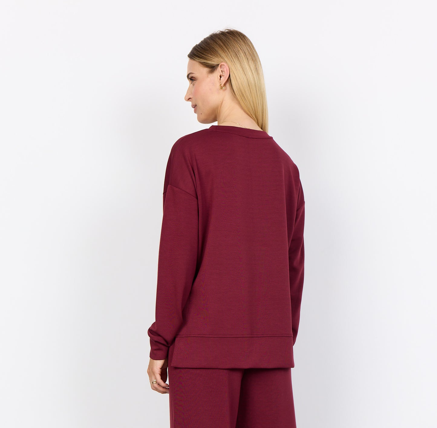 Banu Side Slit Long Sleeve - Dark Red