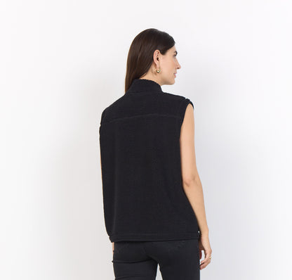 Onyx Teddy Vest - Black