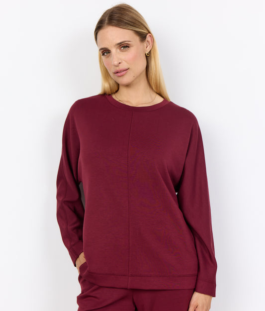 Banu Seam Detail Long Sleeve - Dark Red
