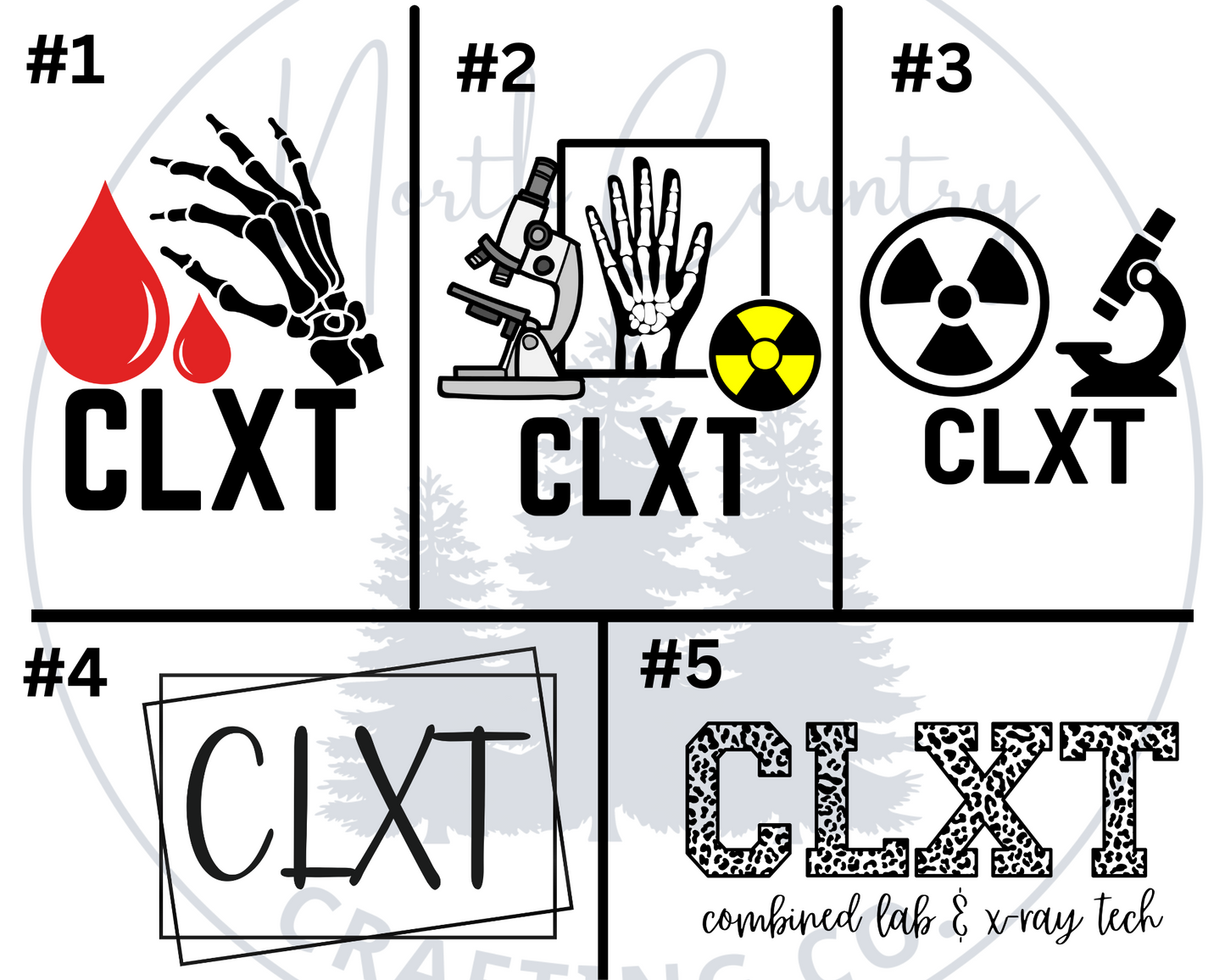 Combined Lab & Xray Tech - Left Chest Designs