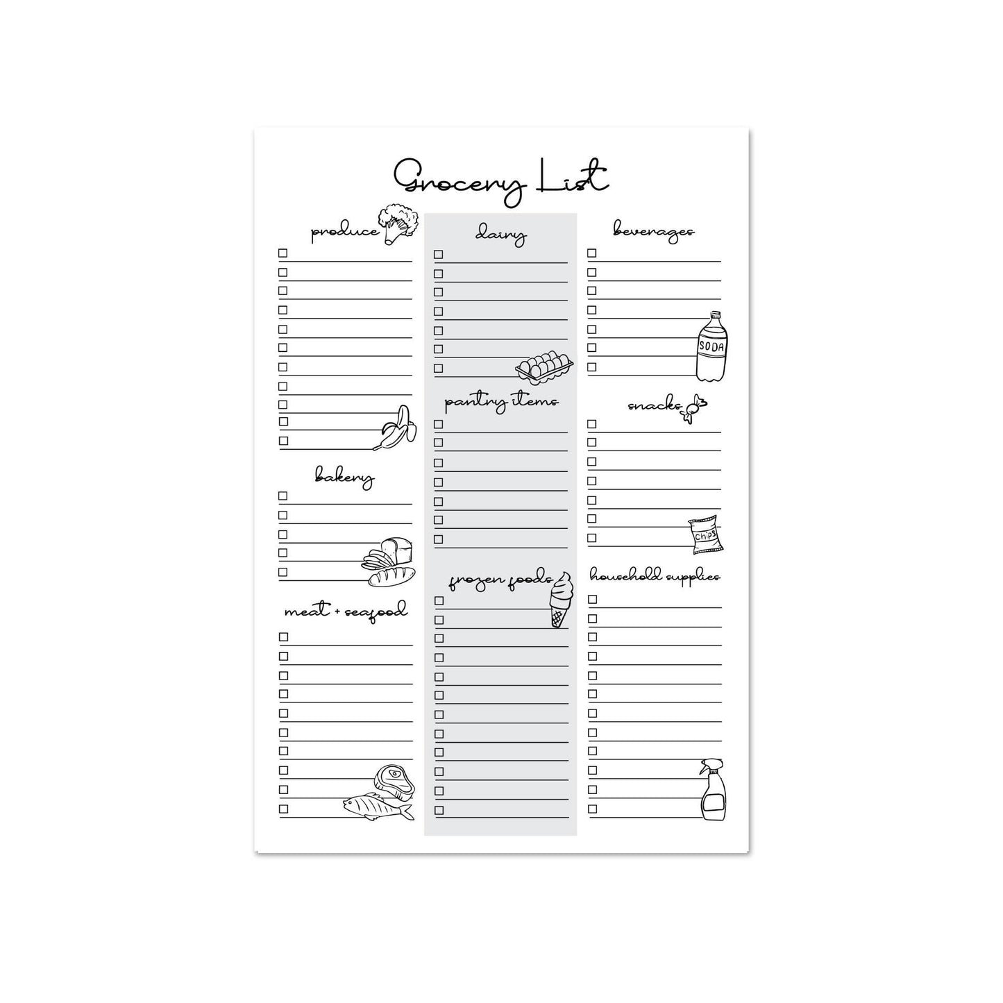 Grocery List Notepad