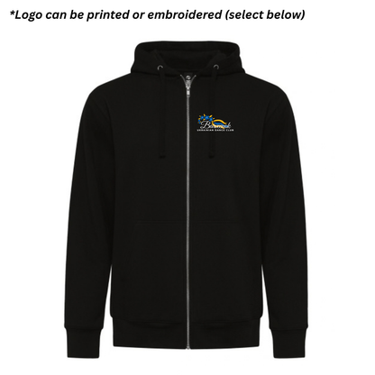 Unisex Full Zip Hoodie (Printed or Embroidered Option)