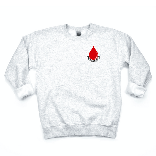 Phlebotomist Pocket Size Blood Drop Crewneck