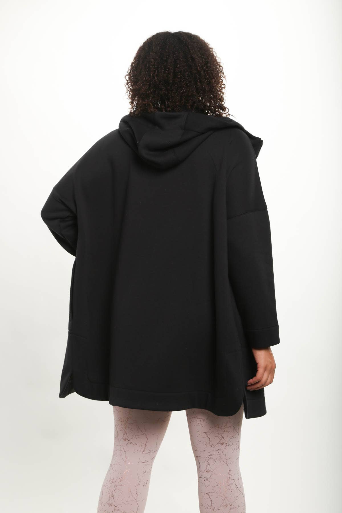 Mono B Curvy Longline Zip-Up Jacket with Hood