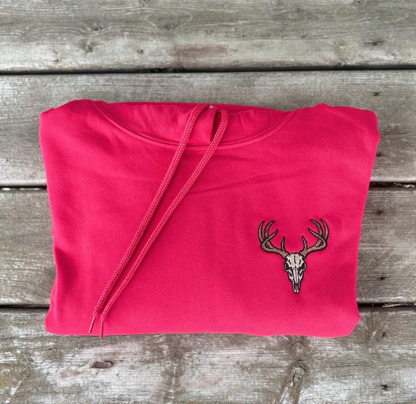 Embroidered Hunting Hoodie- Red