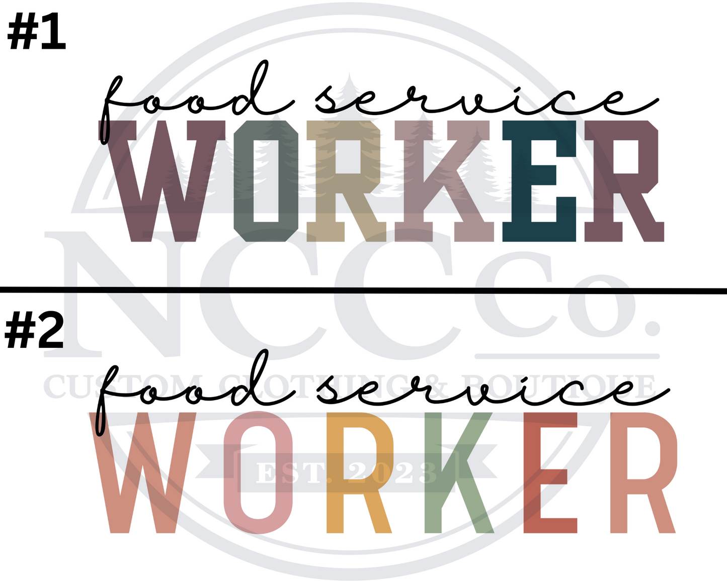 Food Service Worker - Centre Chest Designs
