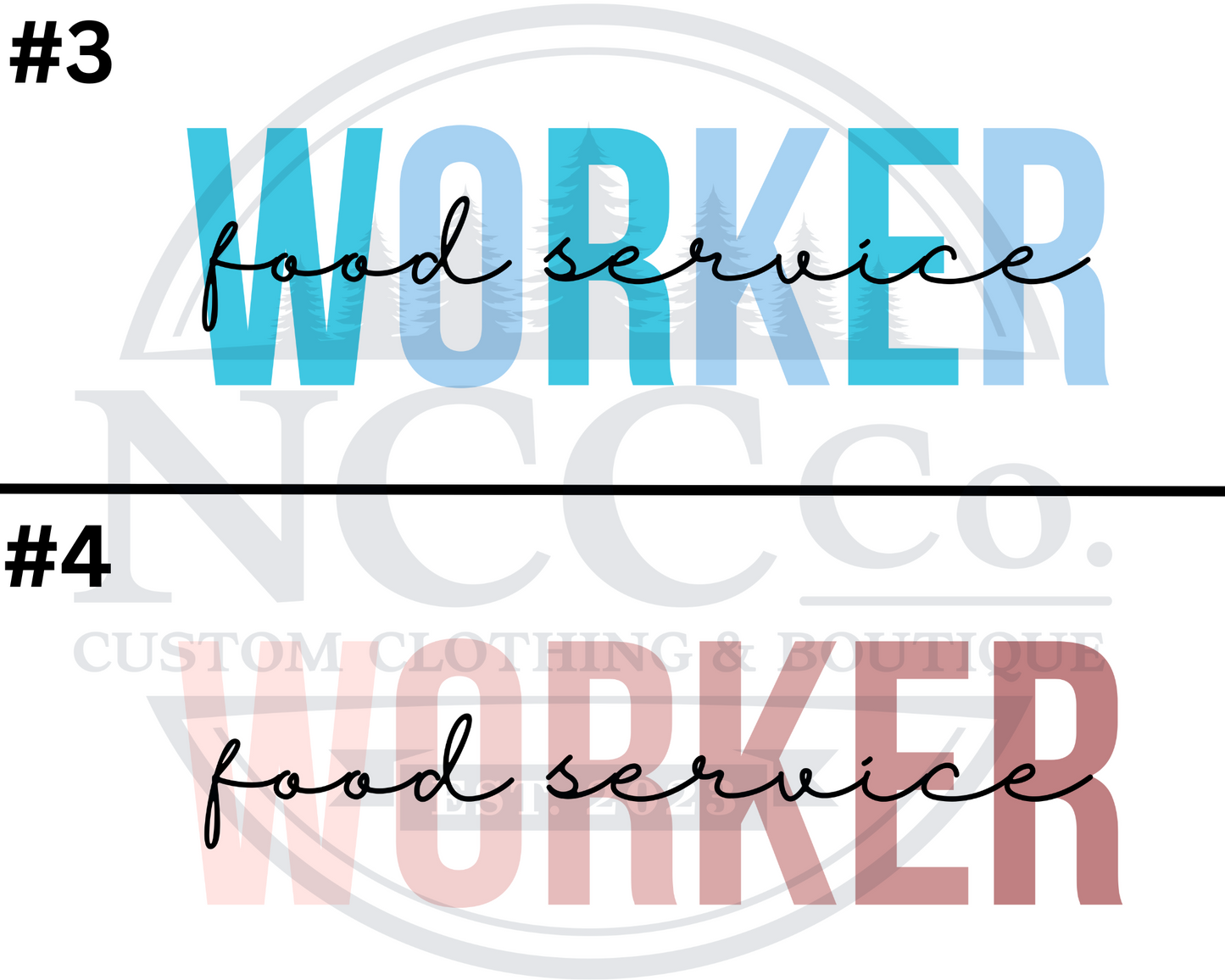 Food Service Worker - Centre Chest Designs