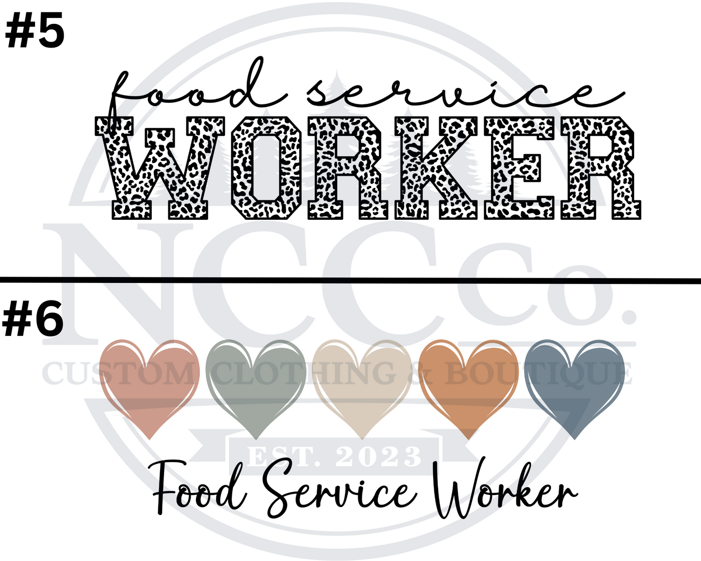 Food Service Worker - Centre Chest Designs