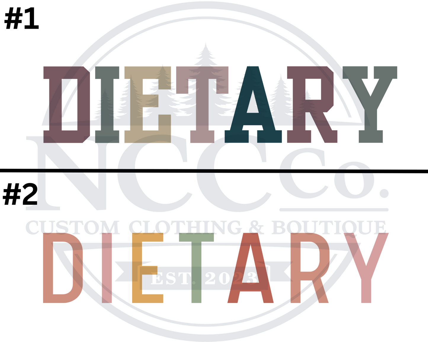 Dietary - Centre Chest Designs