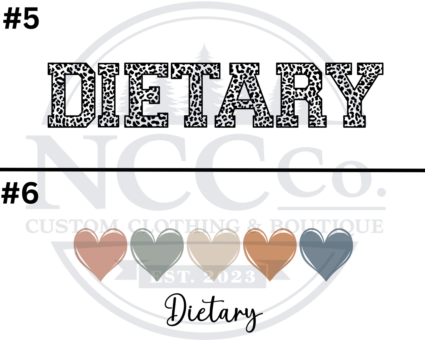 Dietary - Centre Chest Designs
