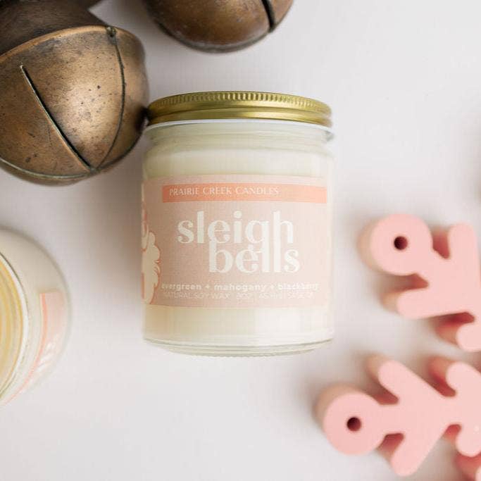 SLEIGH BELLS SOY WAX CANDLE: 8OZ