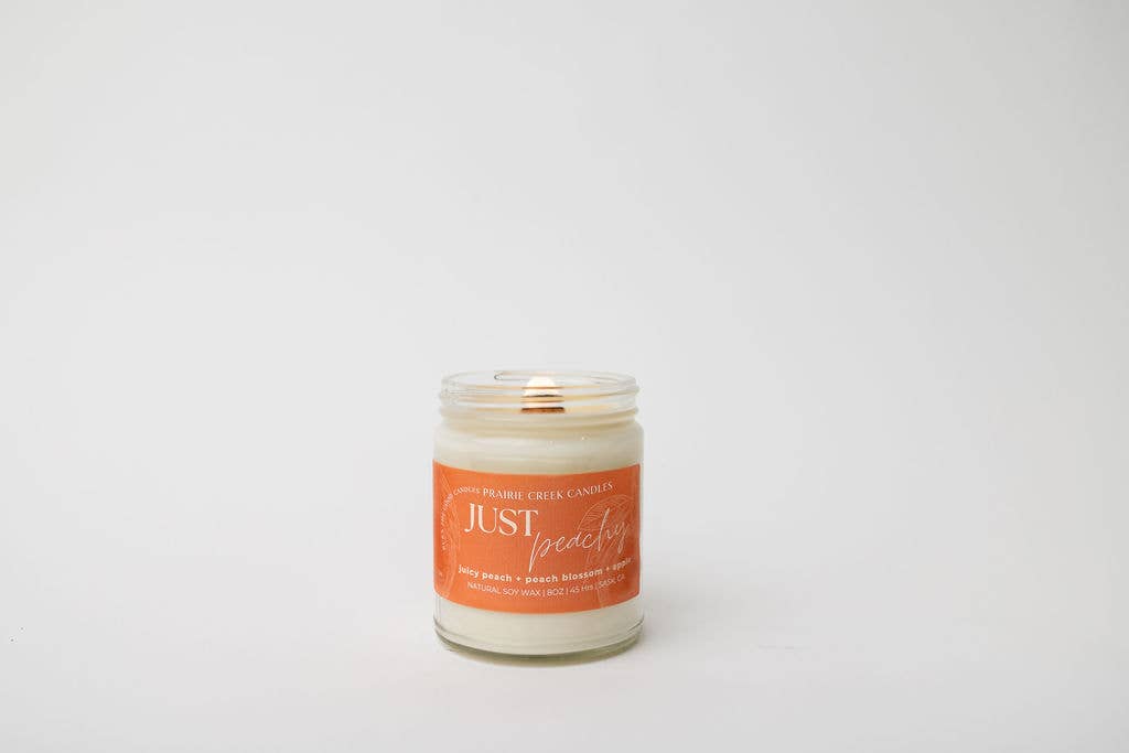 JUST PEACHY SOY WAX CANDLE: 8OZ