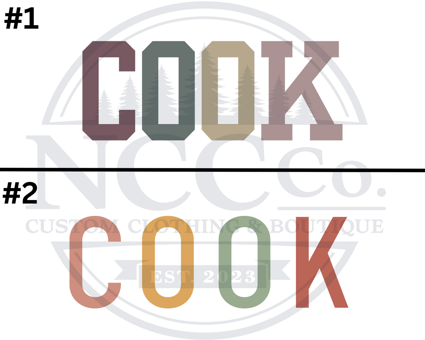 Cook - Centre Chest Designs