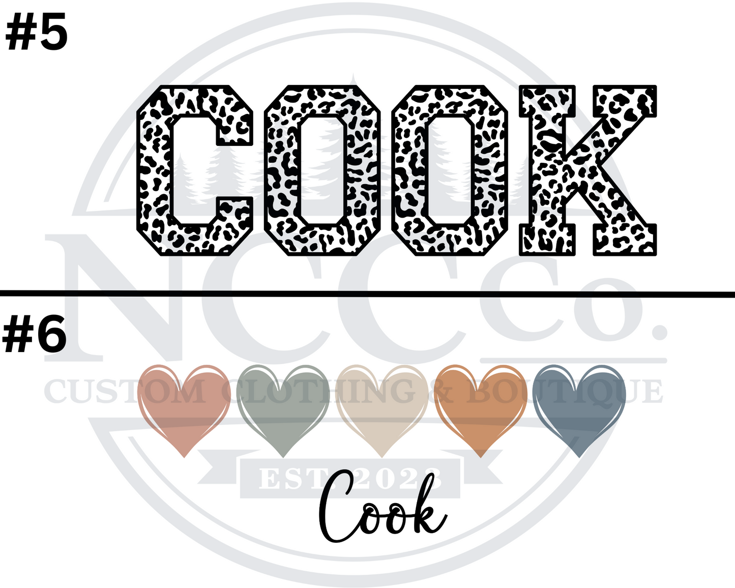 Cook - Centre Chest Designs