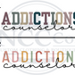 Addictions Counselor Centre Chest Designs