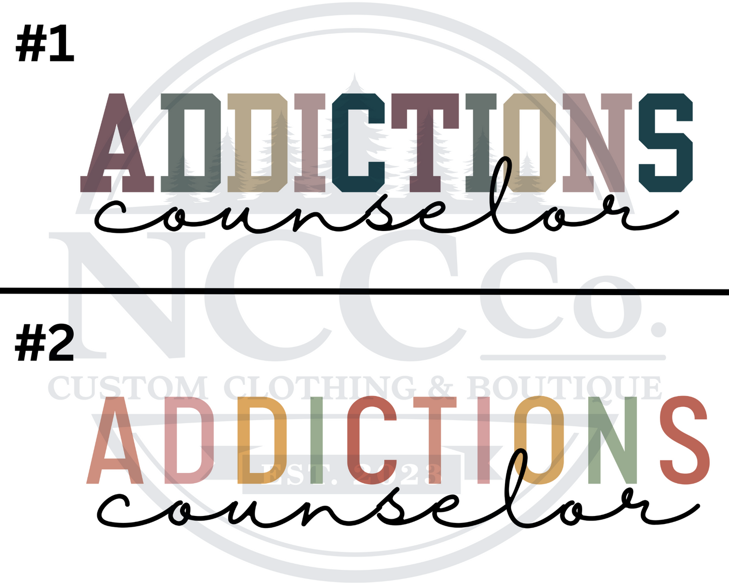 Addictions Counselor Centre Chest Designs