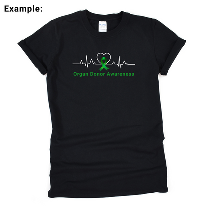 Ribbon & Heartbeat Design - Unisex Adult