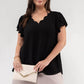 Blu Pepper Curvy V-Neck Tulip Sleeve Blouse