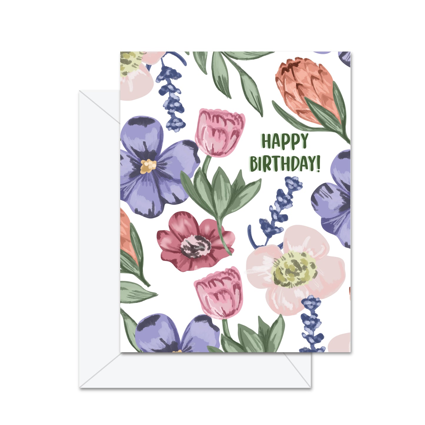 Greeting Card: Happy Birthday Floral