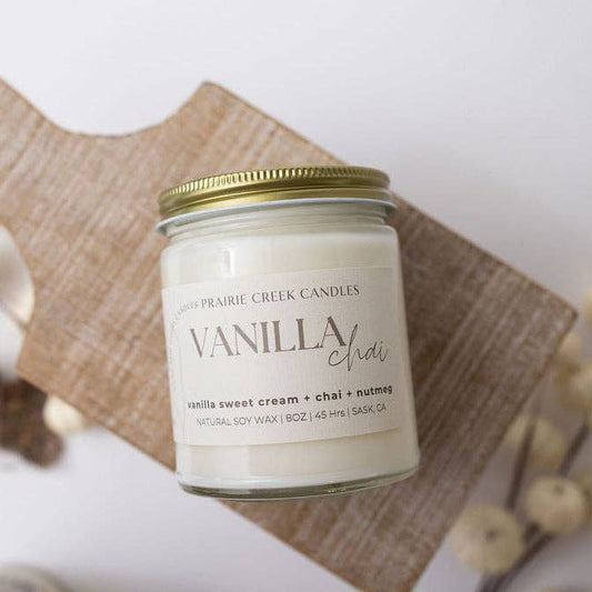 VANILLA CHAI SOY WAX CANDLE: 8 OZ