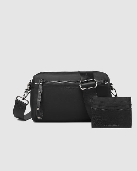 Rowie Nylon Crossbody Bag - Black