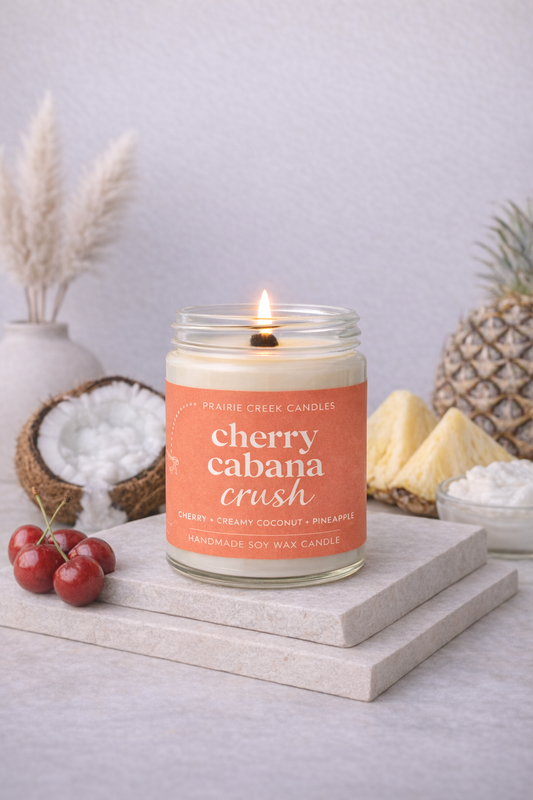CHERRY CABANA CRUSH  | NON TOXIC SOY WAX CANDLE | SUMMER COLLECTION