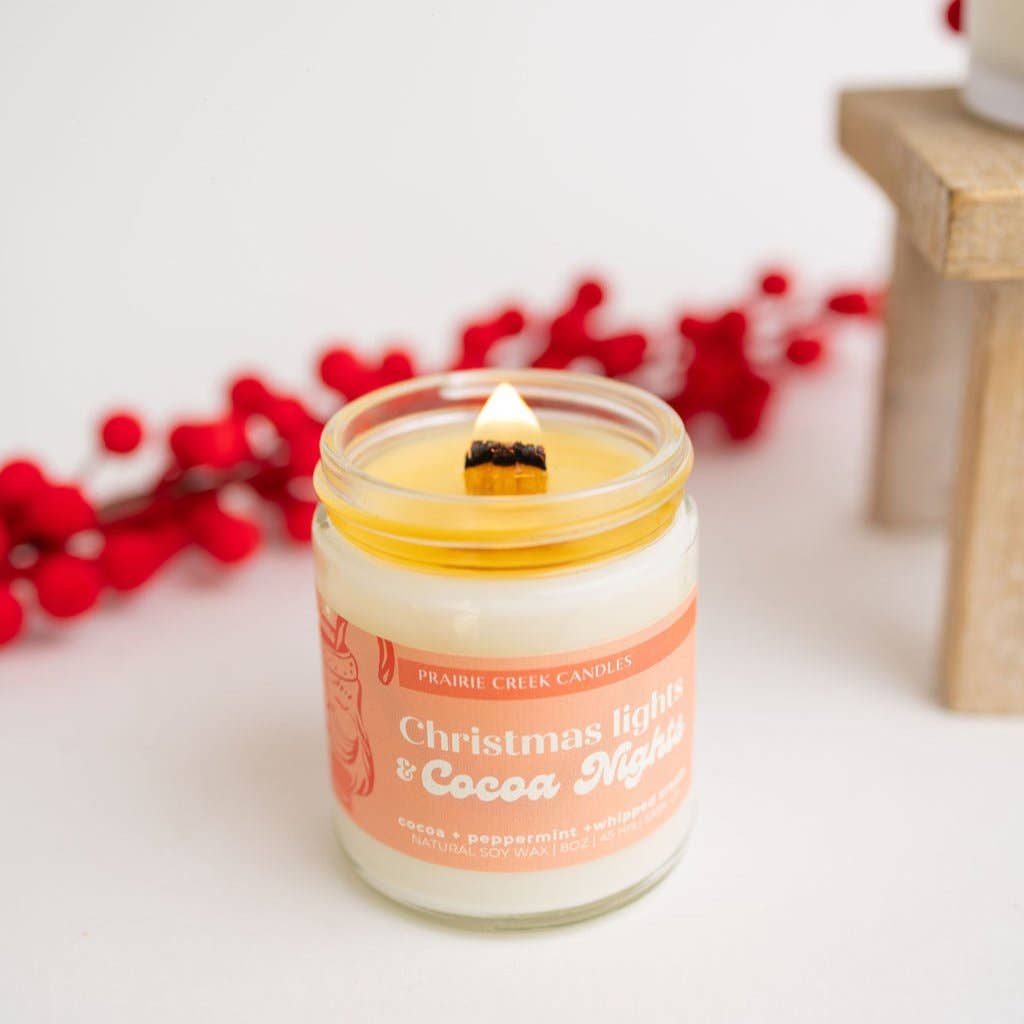 CHRISTMAS LIGHTS & COCOA NIGHTS CANDLE: 8OZ