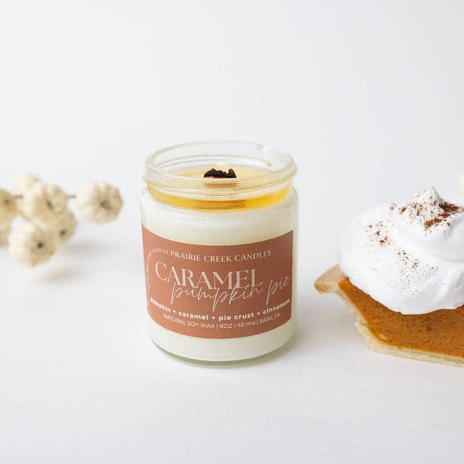 CARAMEL PUMPKIN PIE SOY WAX CANDLE: 8OZ