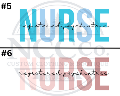 Psychiatric Nurse - Centre Chest Designs