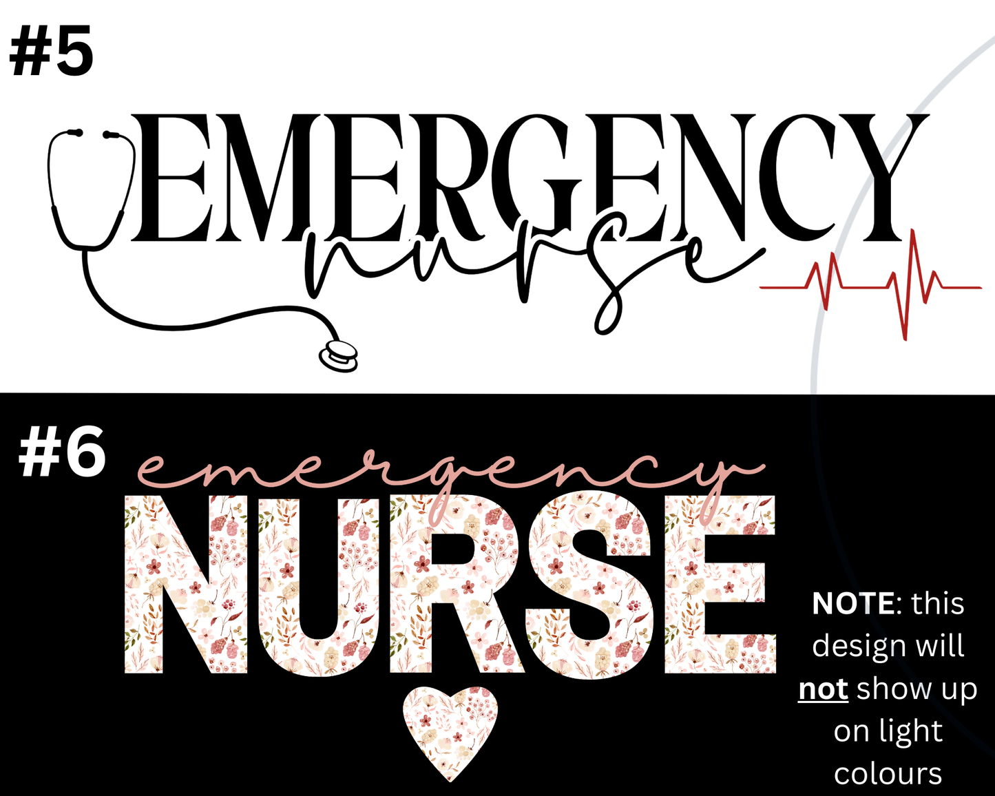 Emergency Nurse - Centre Chest Designs