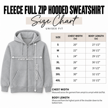 Adult Unisex Full Zip Hoodie