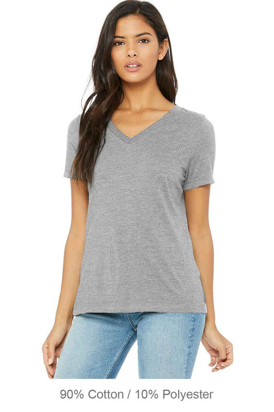 Bella+Canvas Ladies' CVC Relaxed V-neck T-shirt