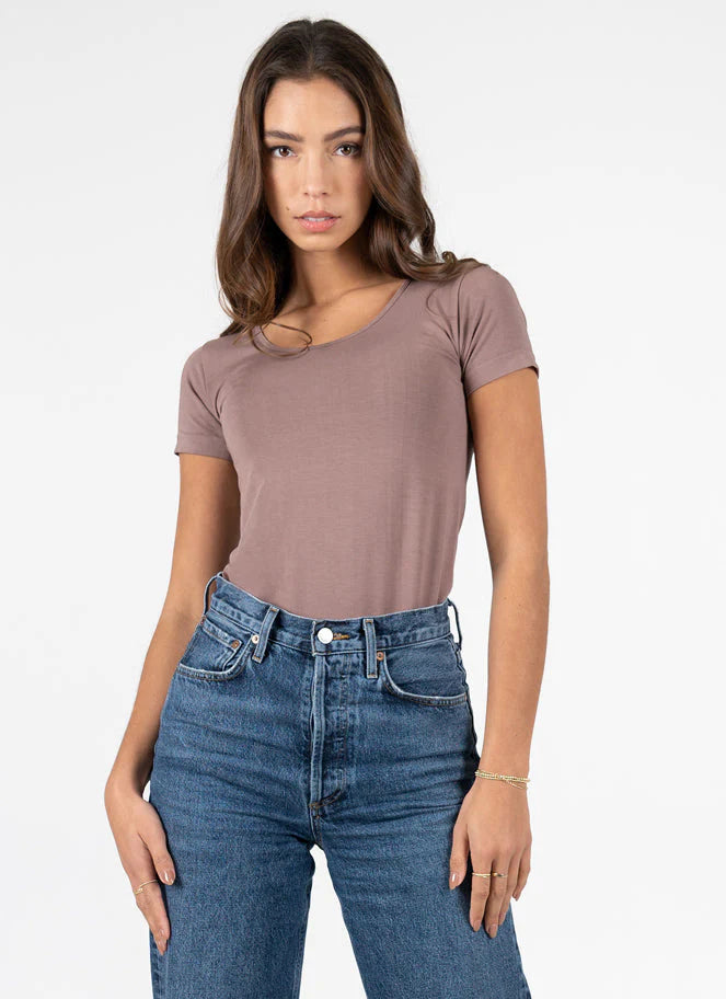 Bamboo Scoop Neck Short Sleeve