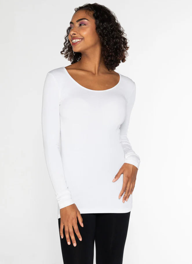 Bamboo Scoop Neck Long Sleeve