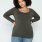 C'est Moi Curvy Bamboo Scoop Neck Long Sleeve