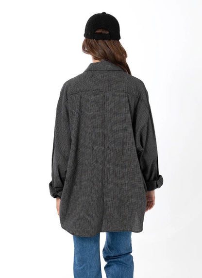 Check Pattern Oversized Button Up