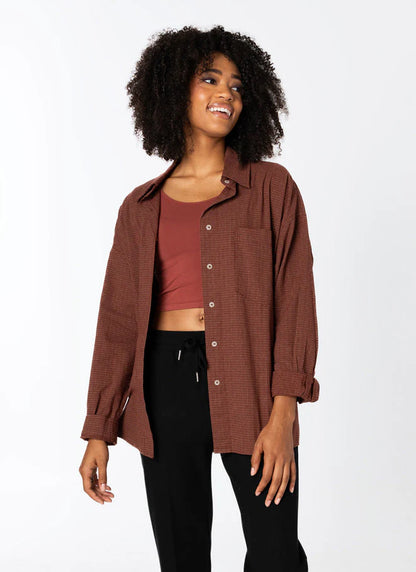 Check Pattern Oversized Button Up