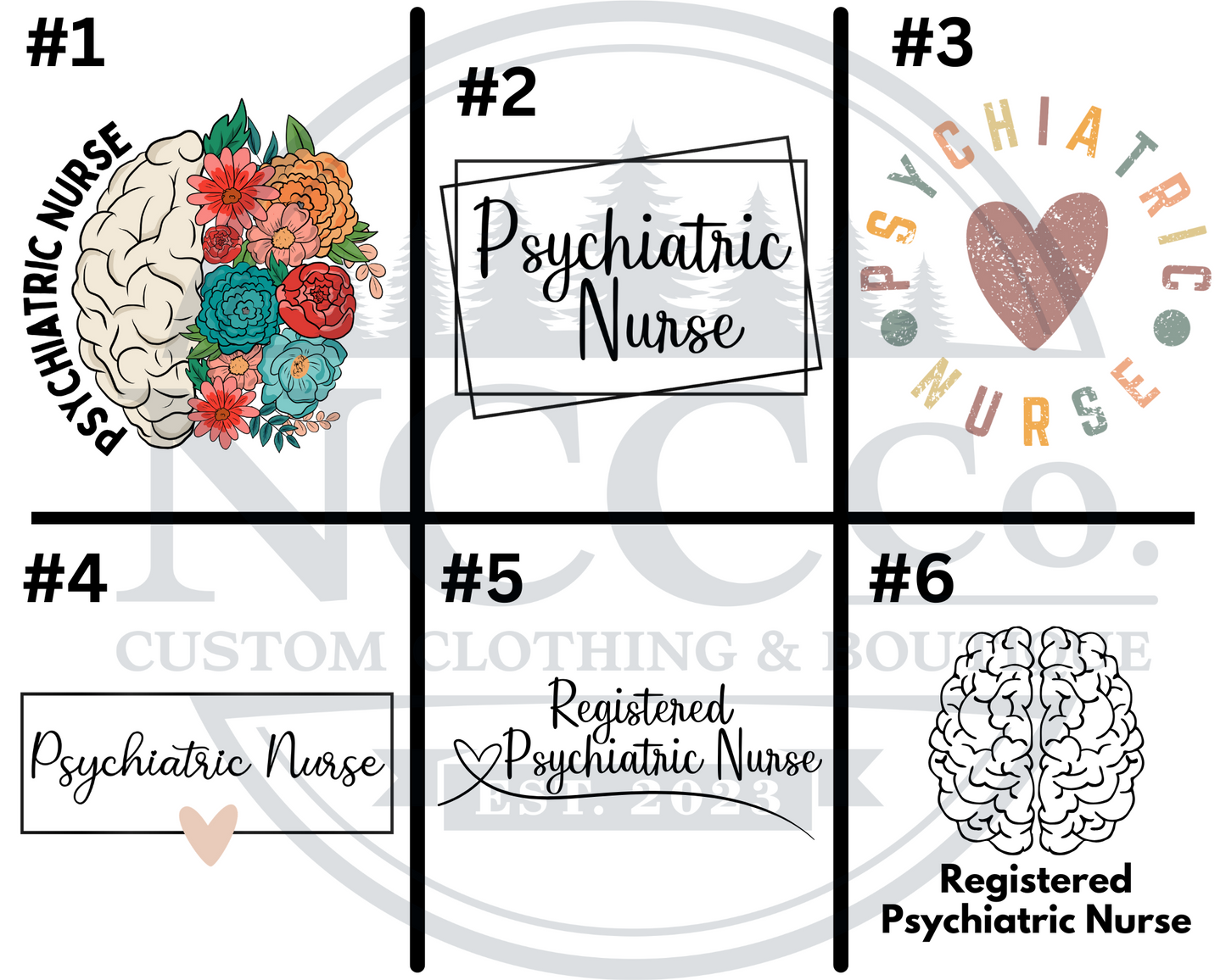 Psychiatric Nurse Left Chest Designs