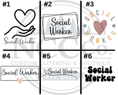 Social Worker Left Chest Designs