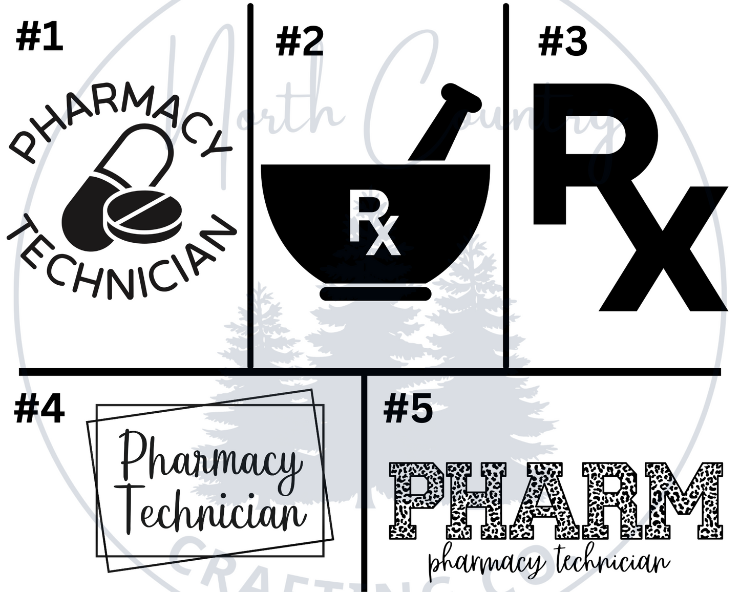 Pharmacy Tech - Left Chest Designs